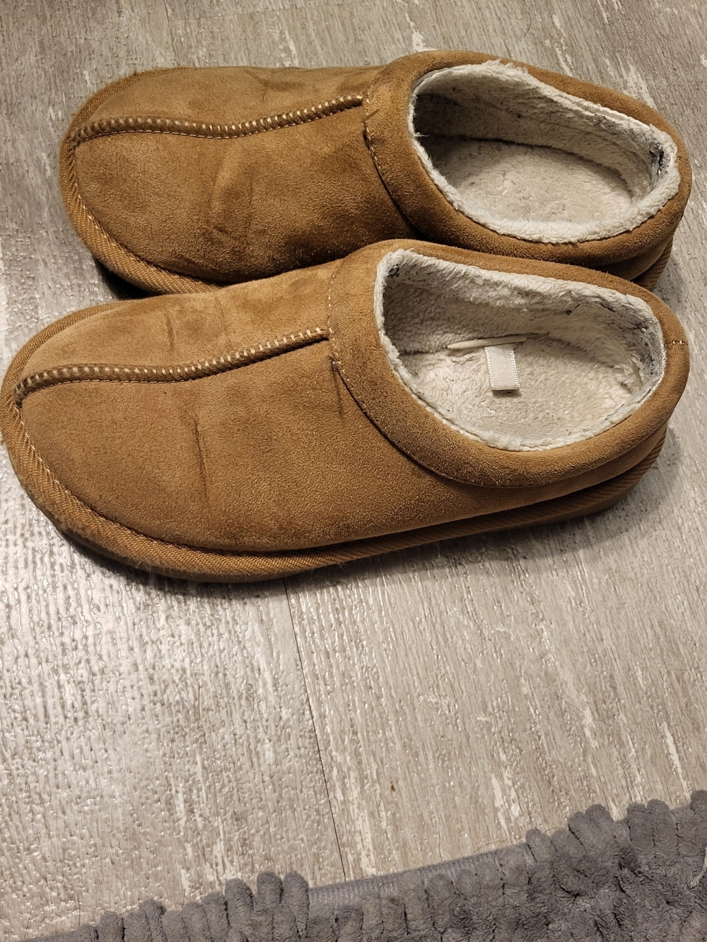 Target Kids Faux-Suede Slip-On Slippers - Tan Brown